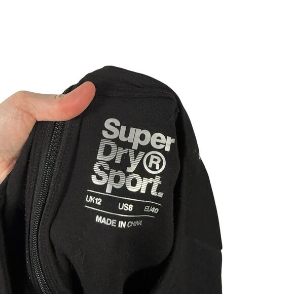 Superdry Sport Black Leopard Sweatshirt Yoga Casual Gym Lounge Womens US 8 UK 12 - Picture 5 of 8